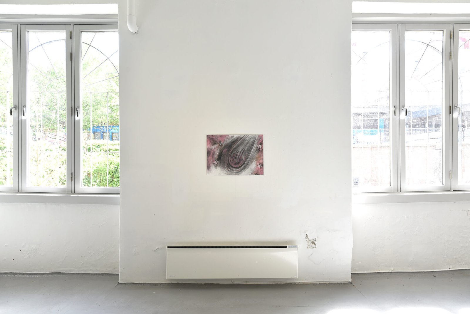 Installation view of horse comet drawing