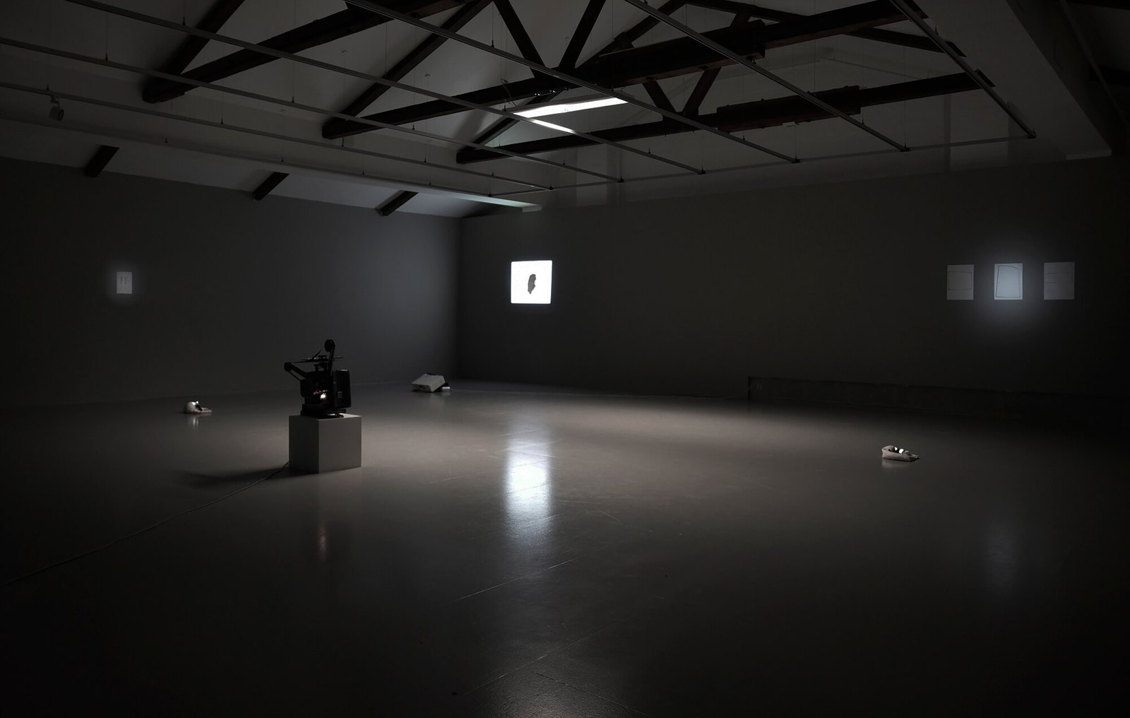 Full installation view of quiet commuters exhibition